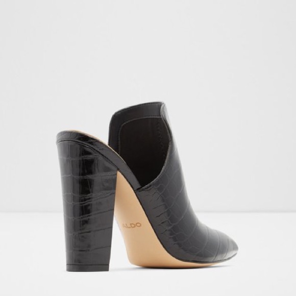 NEW Aldo Black Croc High Heel Mule - Size 8 - Picture 2 of 8